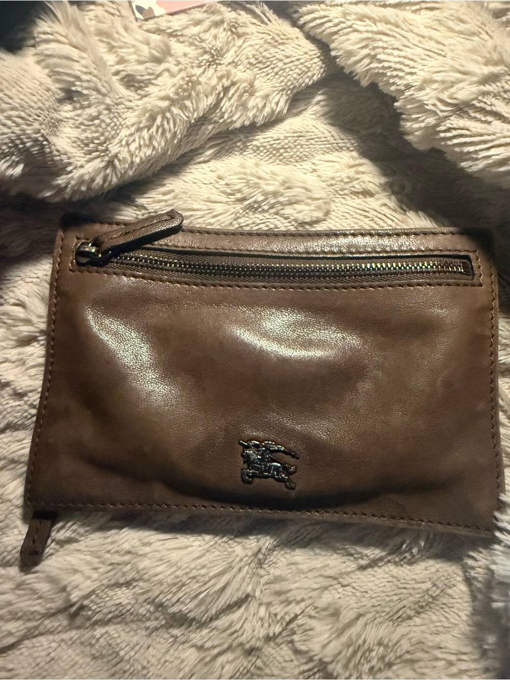 Burberry Brown Leather Toiletry Pouch